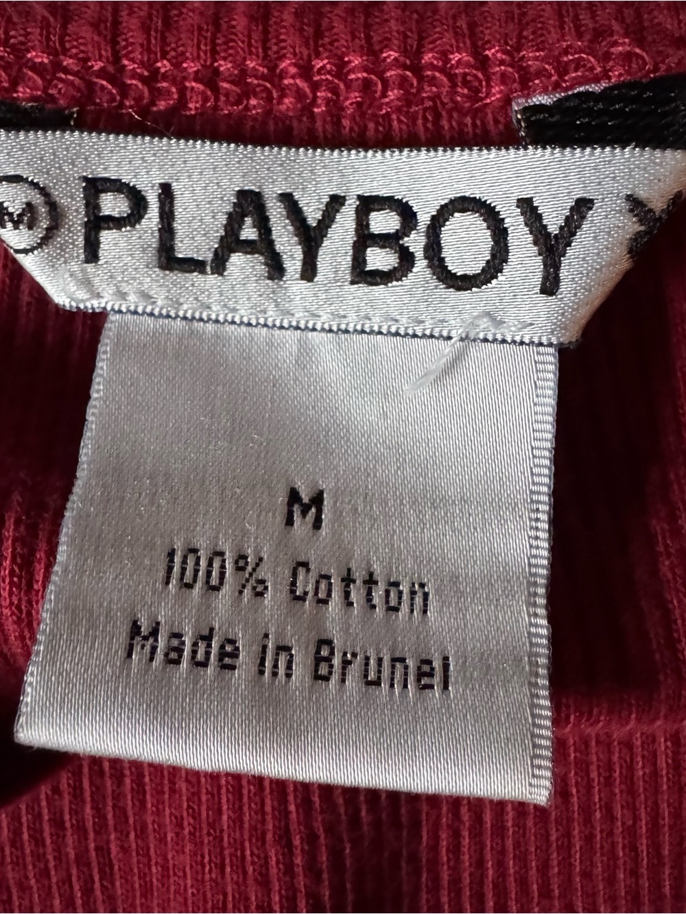True Vintage Y2K PLAYBOY Ribbed Split V-Neck Bunny Logo Baby Tee Medium - Picture 6 of 8